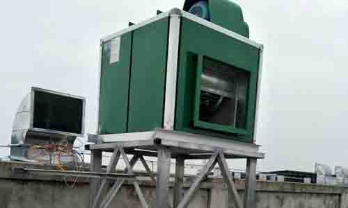 20170703 广汉6栋魔芋面厂房装修 风机风管接口，材料测量订货